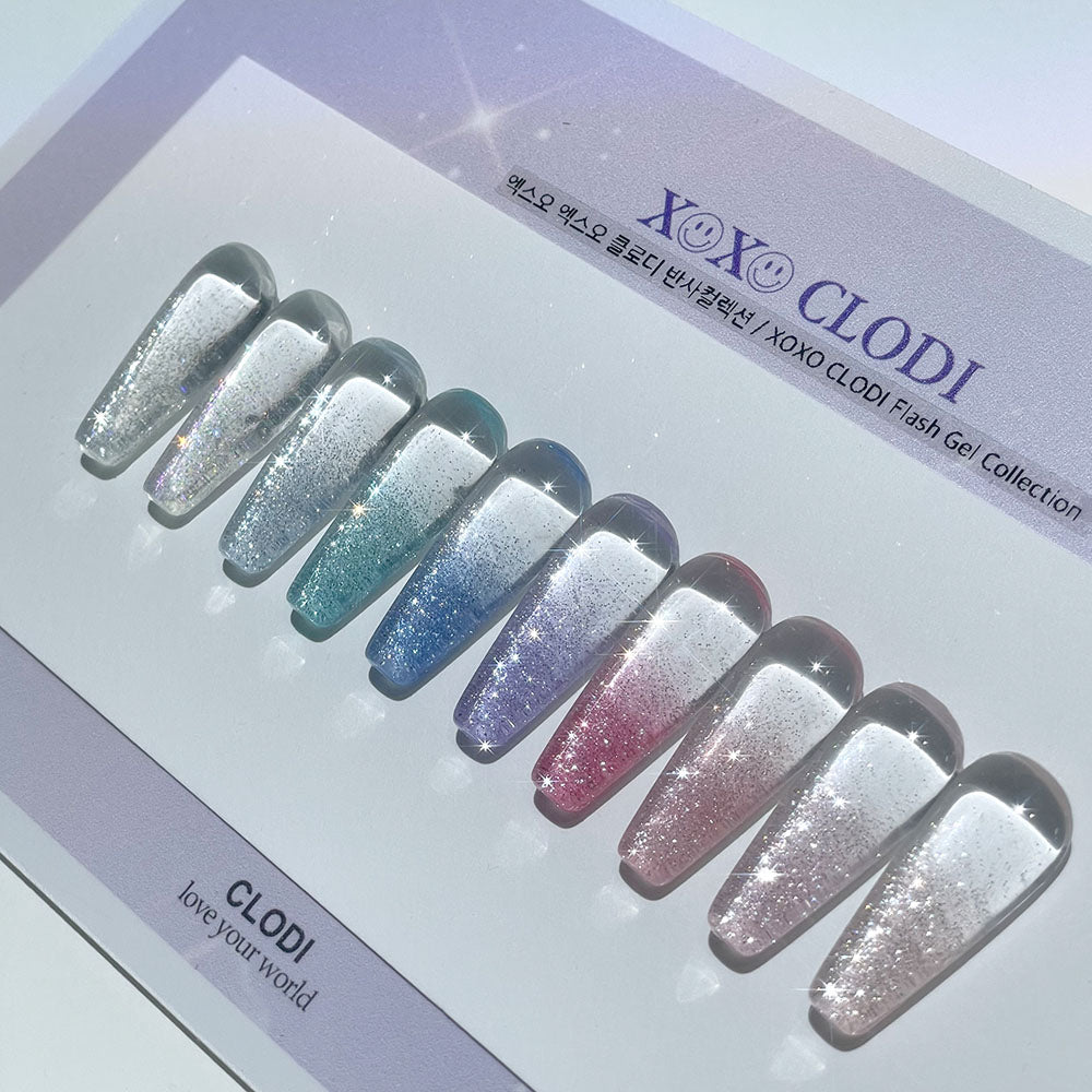 【CLODI】(Delayed delivery) XOXO Reflective Glitter Gel 10-piece set