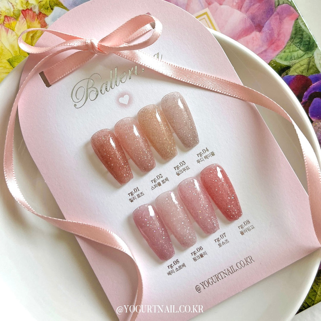 【YOGURT】'Ballerina' Reflective Glitter Gel 8-piece set