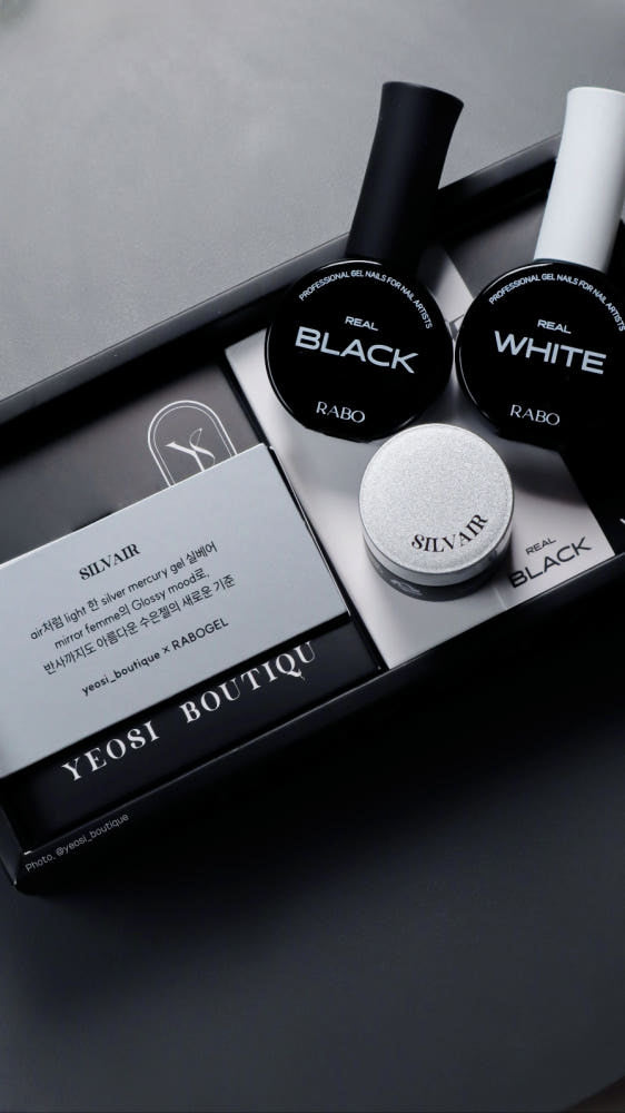 【ROBOGEL】 [Special Package] Rabogel Silver, Mercury, Metal, Chrome, Silver, and Real Black & White