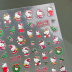 【AURA GLITTER】Santa Kitty Nail Stickers Winter Christmas