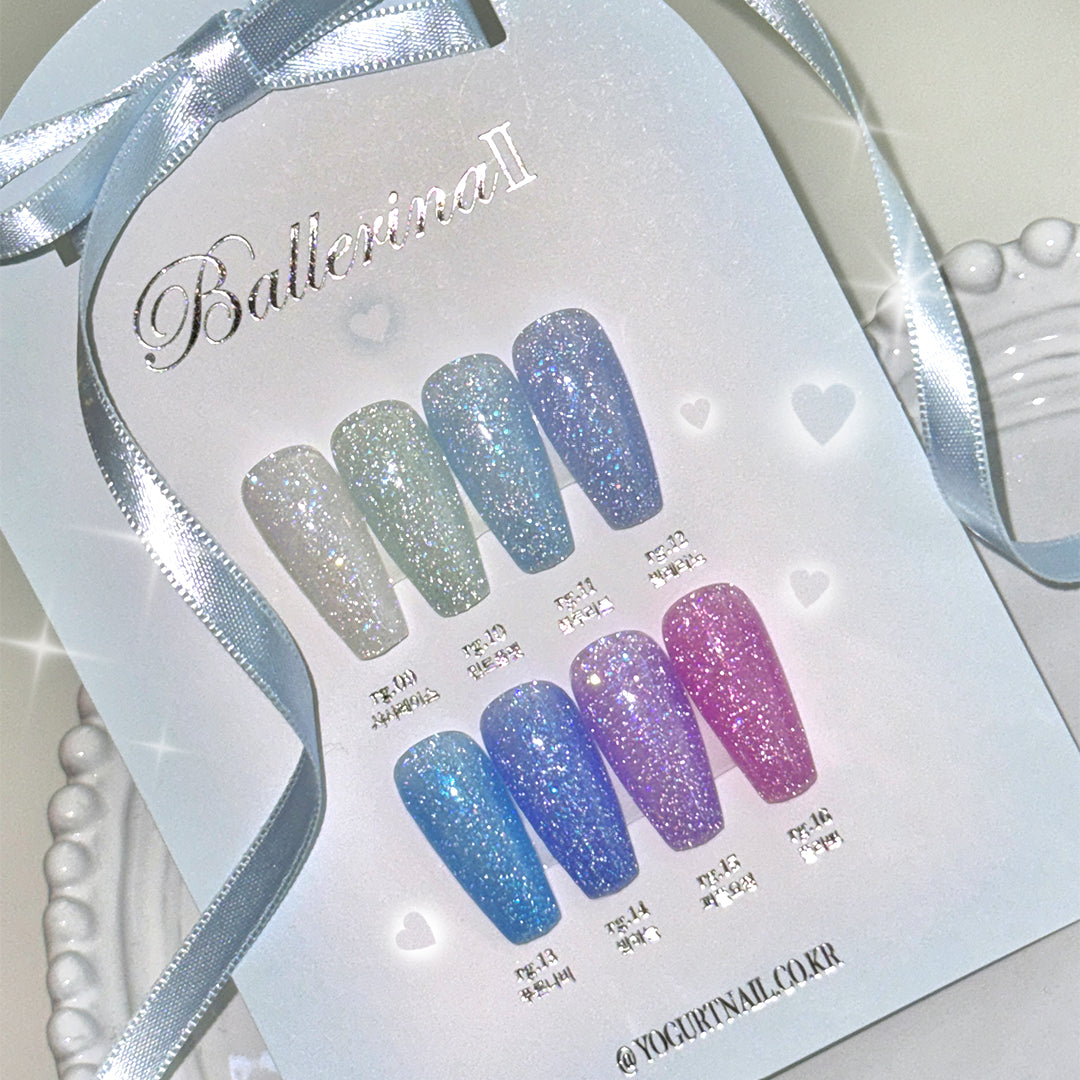 【YOGURT】'Ballerina 2' Reflective Glitter Gel 8-piece set